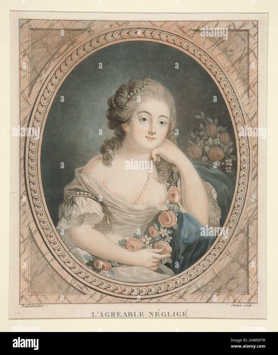 L’Agréable Negligé. Künstler: Jean-François Janinet, Französisch, 1752–1814 Stockfoto