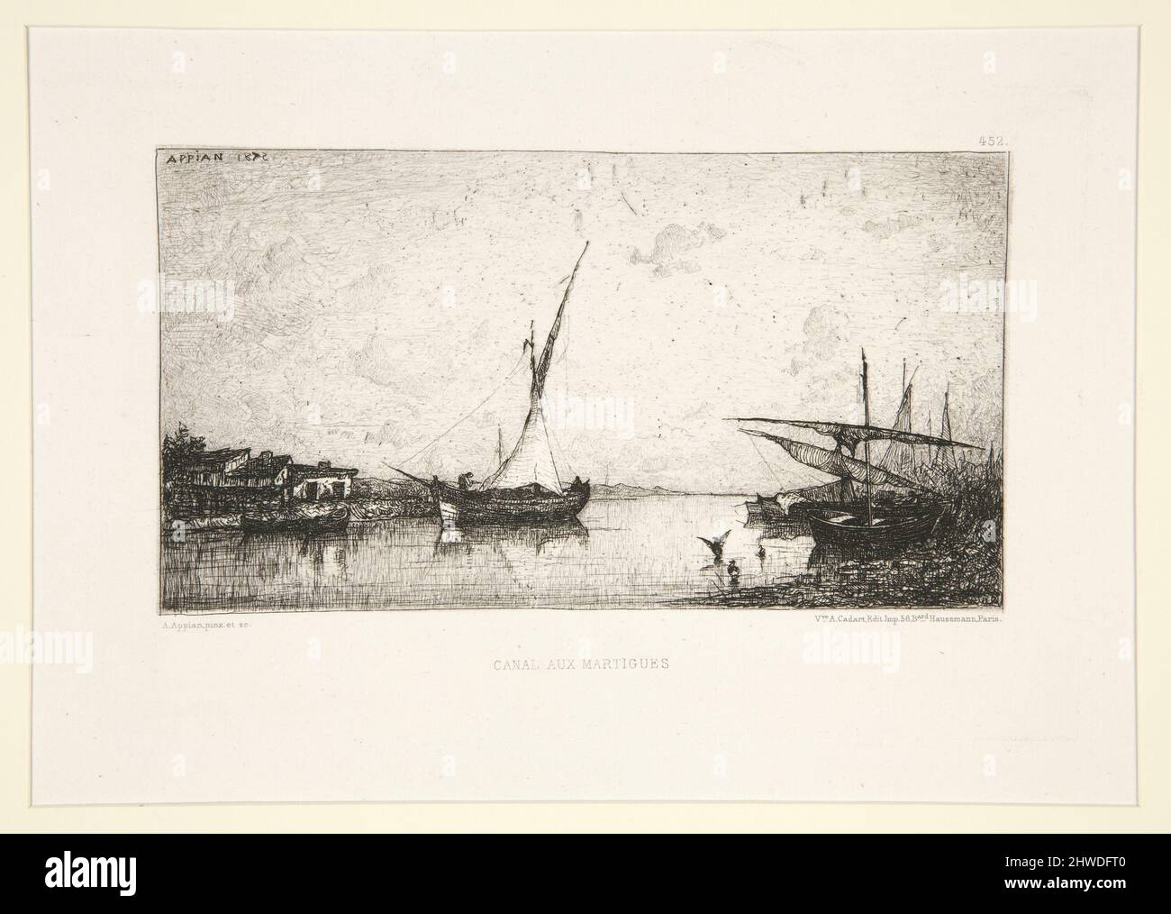 Canal aux Martigues. Künstler: Adolphe Appian, Französisch, 1819–1898 Stockfoto