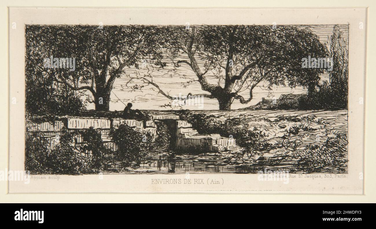 Umgebung von Rix (Ain). Künstler: Adolphe Appian, Französisch, 1819–1898 Stockfoto