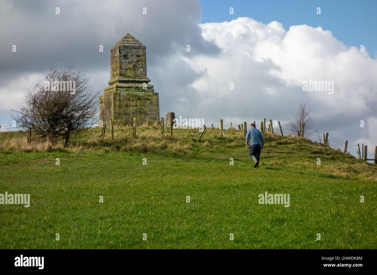 Das John Wedgwood Memorial Monument auf Bignall Hill in der Red Street Chesterton Staffordshire England, errichtet 1845, ist ein bekanntes lokales Wahrzeichen Stockfoto