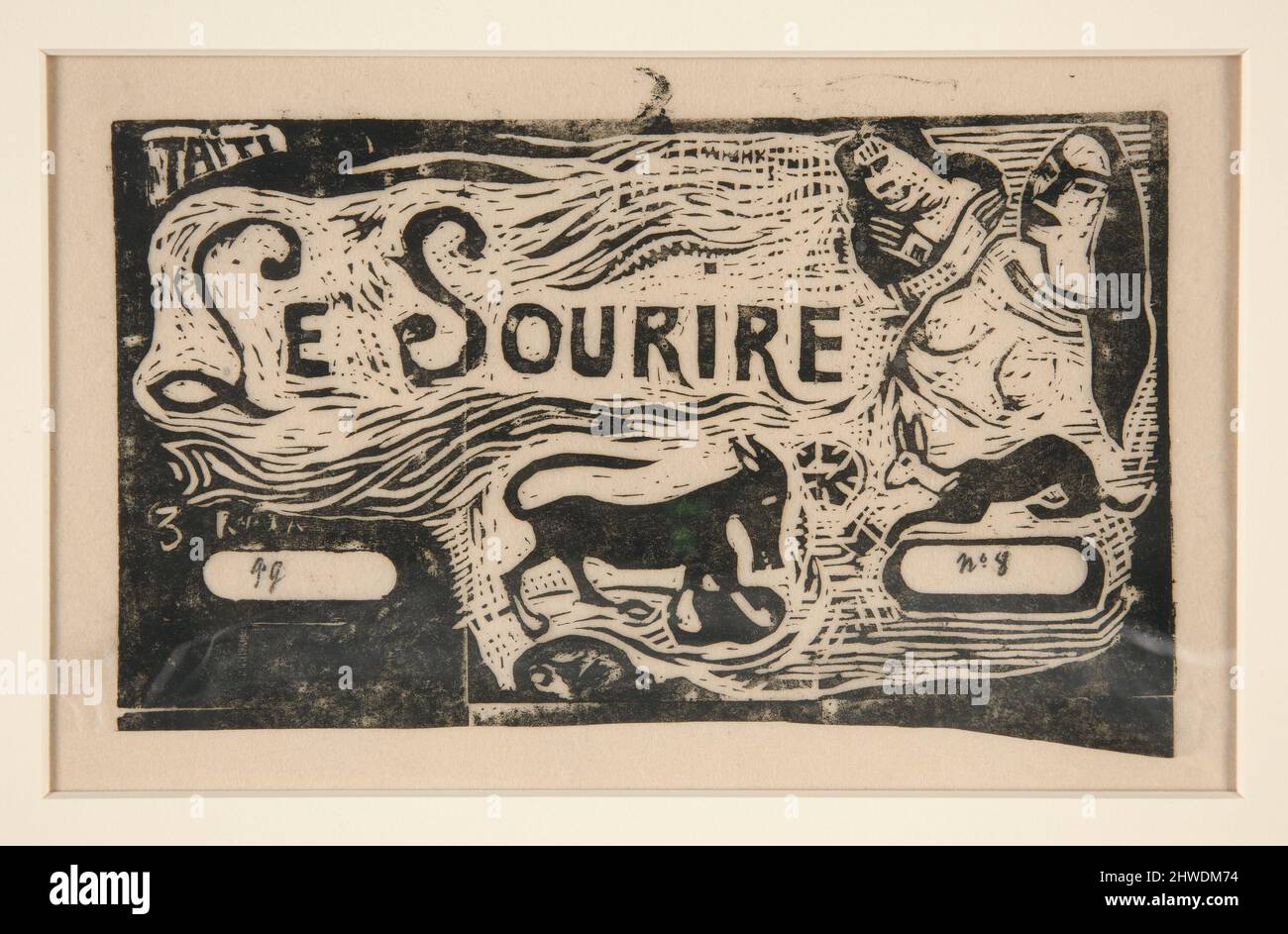 Titel für Le Sourire. Künstler: Paul Gauguin, Französisch, 1848–1903 Stockfoto