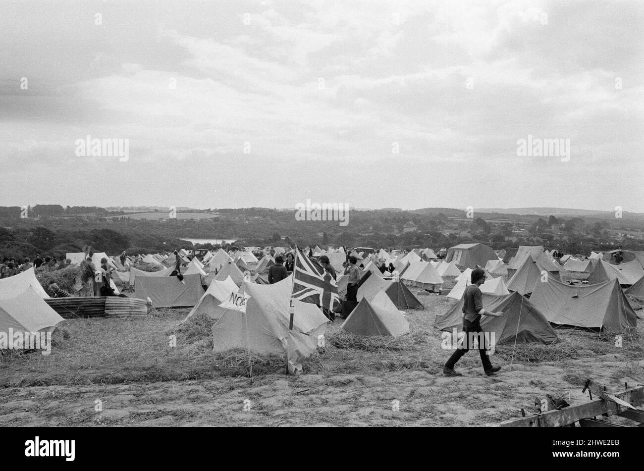 Isle of Wight Festival 1969, am 29.. Bis 31.. August 1969 in der englischen Stadt Wootton, auf der Isle of Wight, allgemeine Szenen, Freitag, 29.. August 1969. Stockfoto