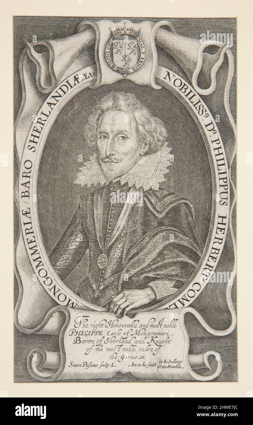 Philip Herbert, 4. Earl of Pembroke, Earl of Montgomery. Kupferstecher: Simon [van] de Passe, Niederländisch, 1595–1647 Stockfoto