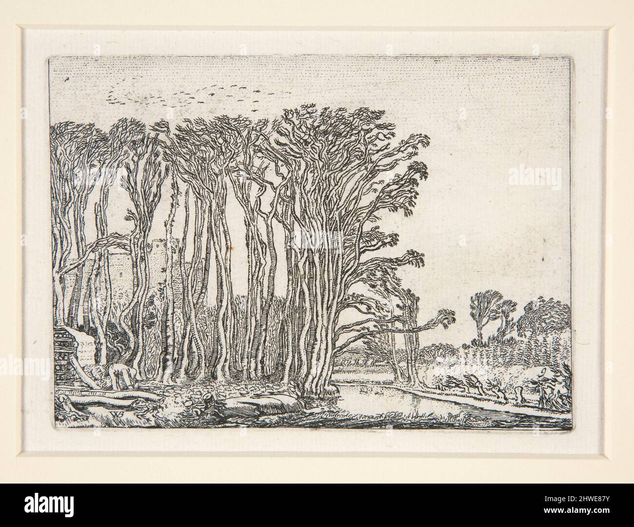 Der Kohlebrenner, Platte 9 aus dem Set der Landschaften. Künstler: Willem Pietersz. Buytewech, Niederländisch, 1590/91–1624 Stockfoto