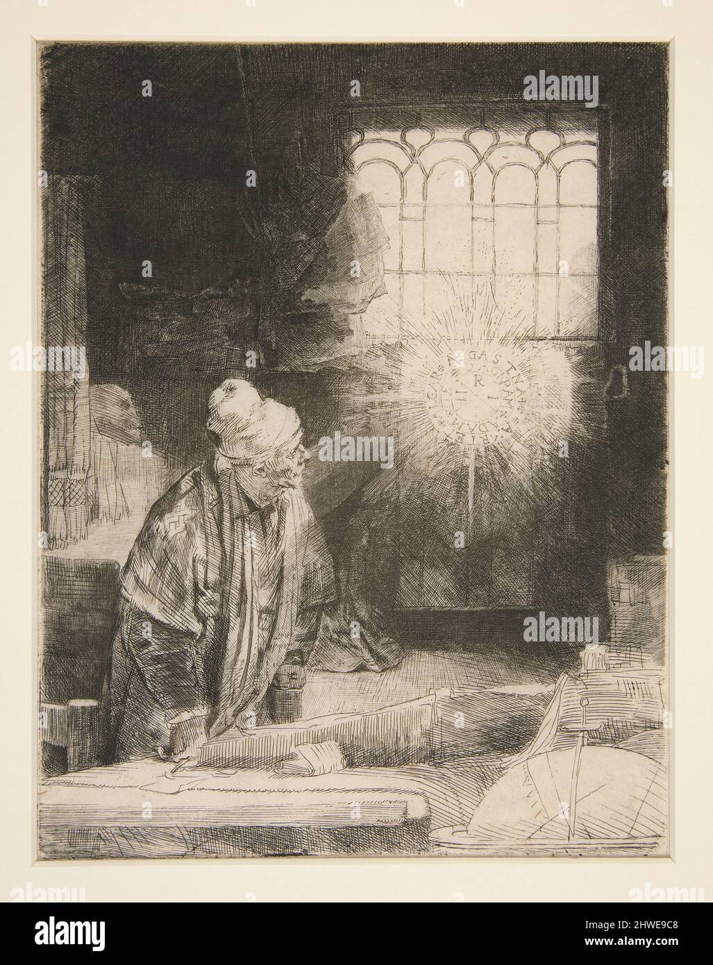 Faust. Künstler: Rembrandt (Rembrandt van Rijn), Niederländisch, 1606–1669 Stockfoto