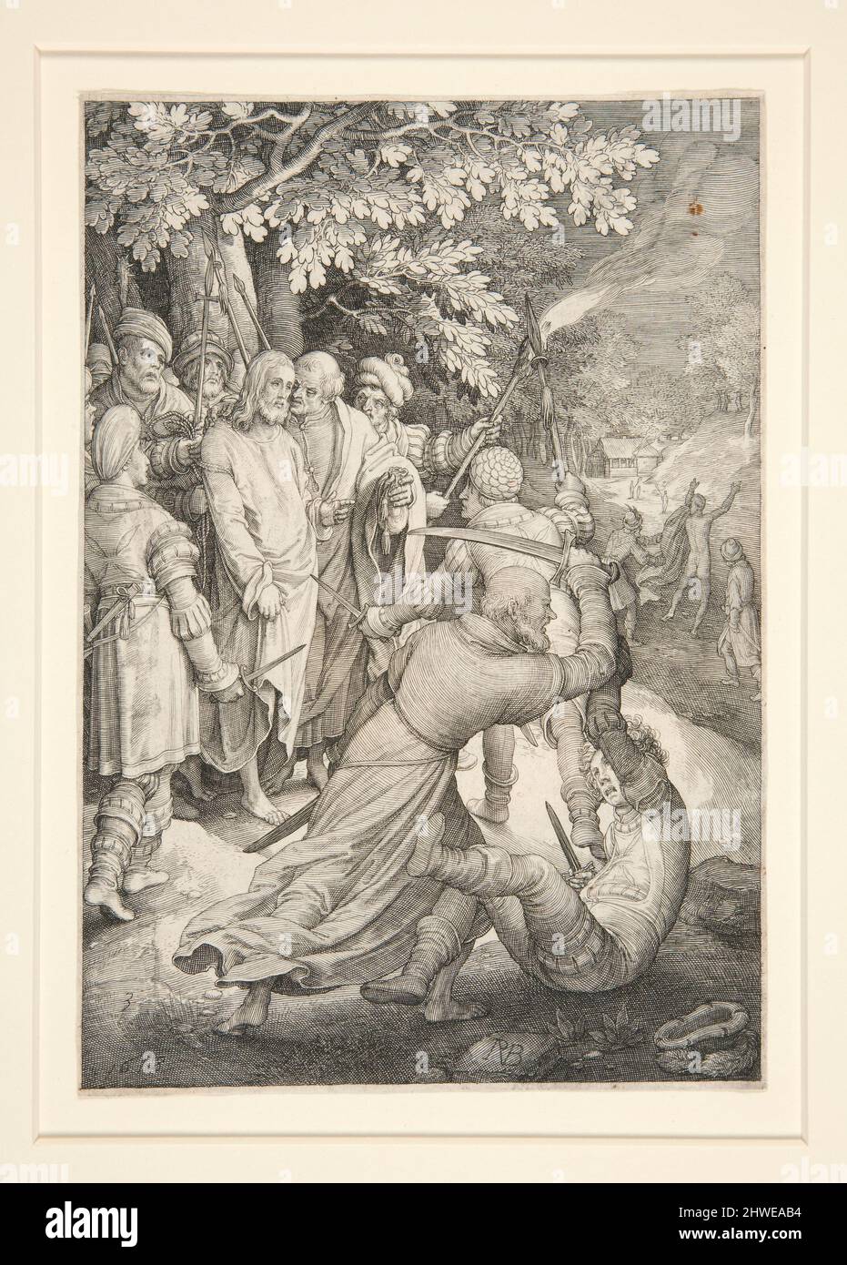 Der Verrat (Passion Series). Künstler: Nicolaes de Bruyn, Flämisch, 1571–1656After: Hendrick Goltzius, Niederländisch, 1558–1617 Stockfoto
