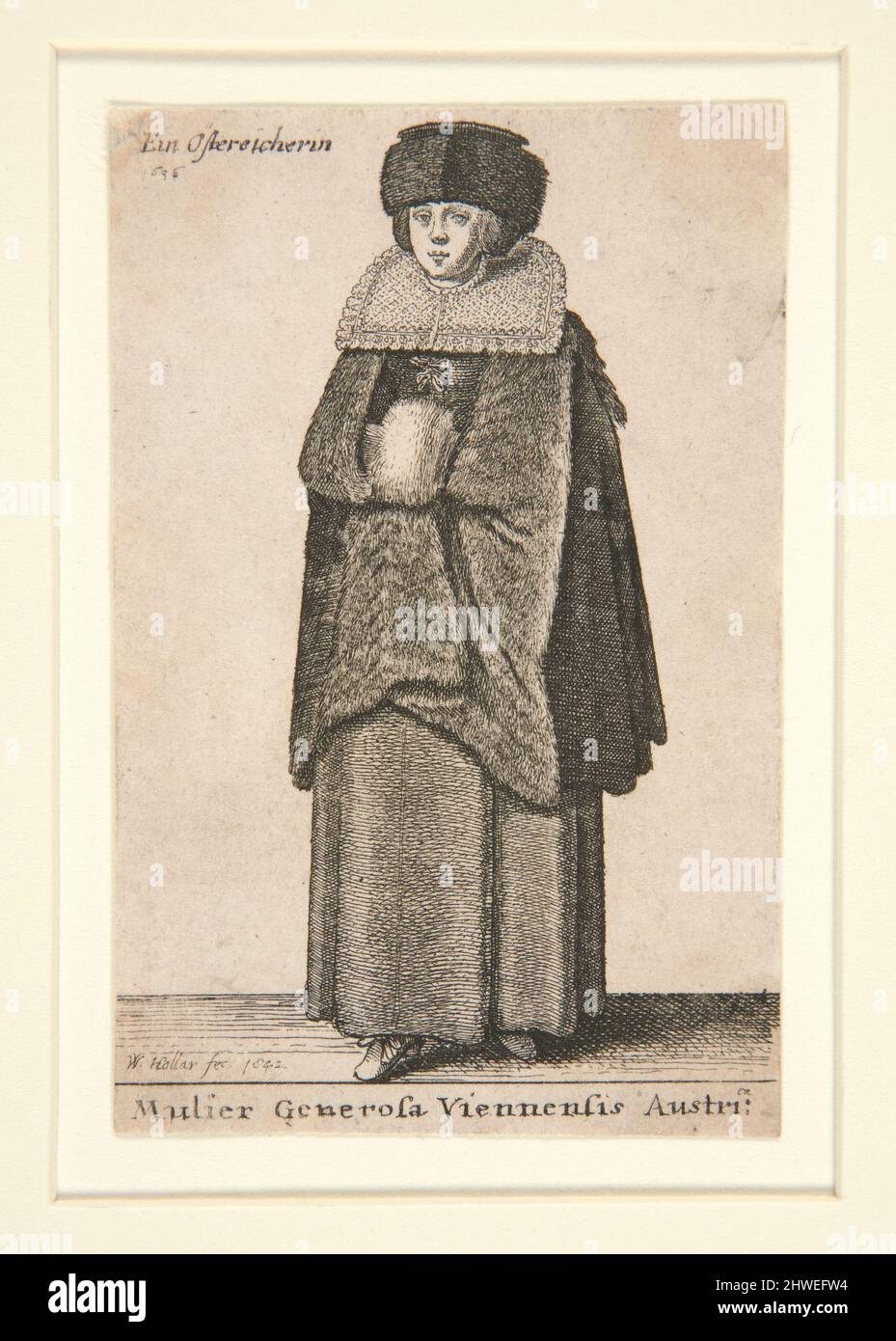 Frau aus Wien. Künstler: Wenceslaus Hollar, Böhmisch, 1607–1677 Stockfoto