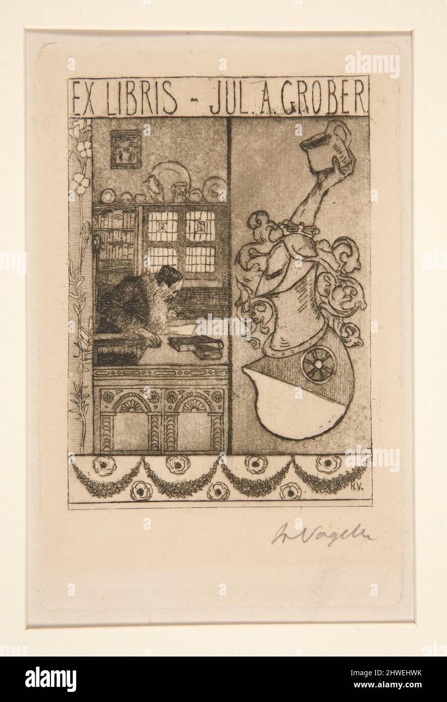 Exlibris. Künstler: Heinrich Vogeler, Deutsch, 1872–1942 Stockfoto