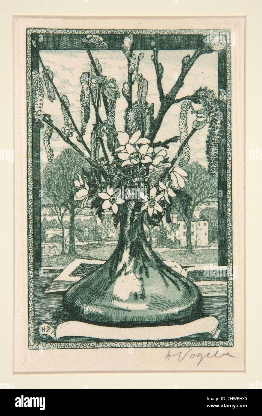 Exlibris. Künstler: Heinrich Vogeler, Deutsch, 1872–1942 Stockfoto