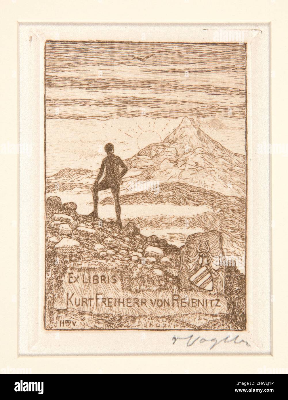 Exlibris. Künstler: Heinrich Vogeler, Deutsch, 1872–1942 Stockfoto