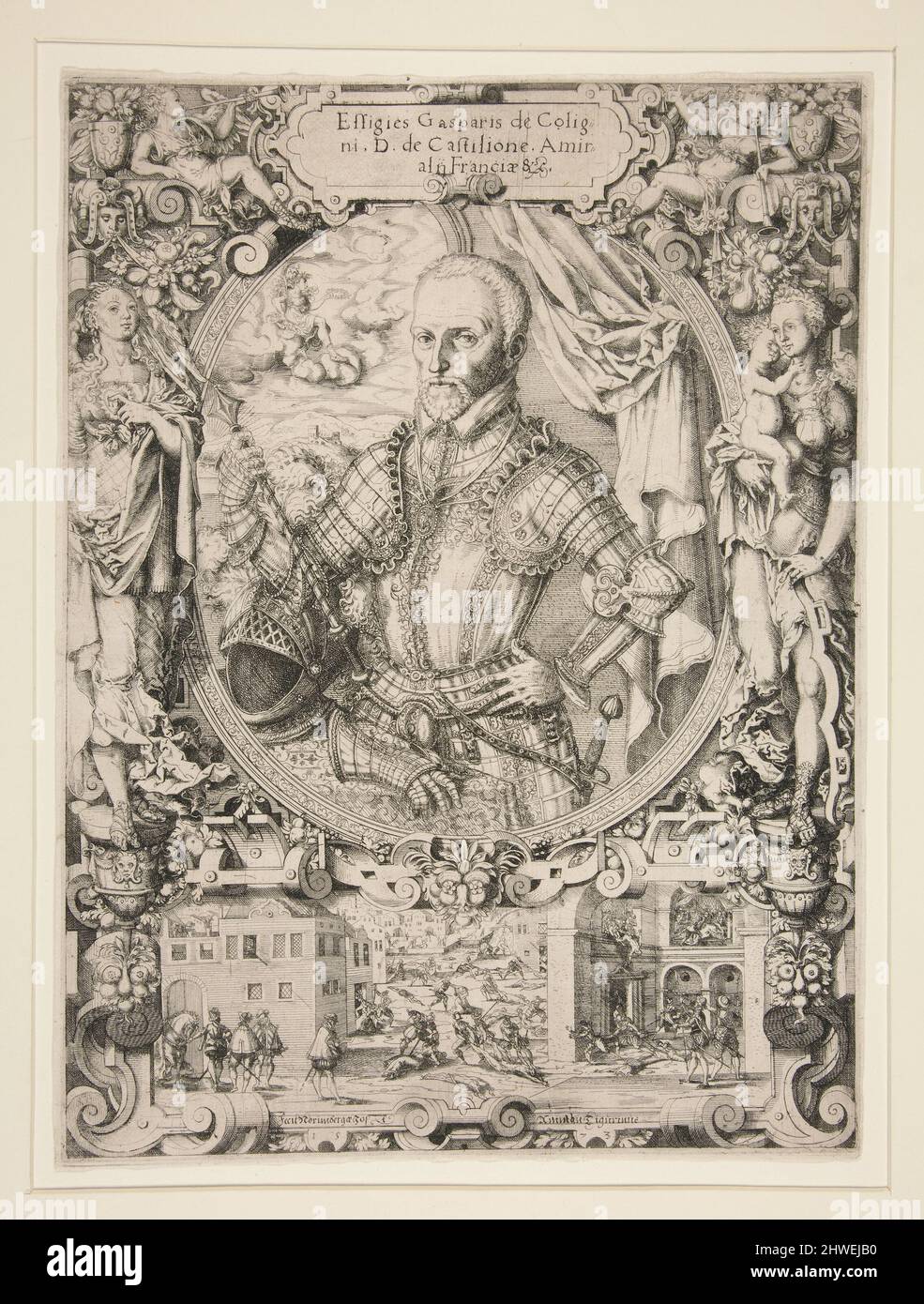Gaspard de Coligny, Admiral von Frankreich. Künstler: Jost Amman, Schweizer, 1539–1591, aktives Deutschland Stockfoto