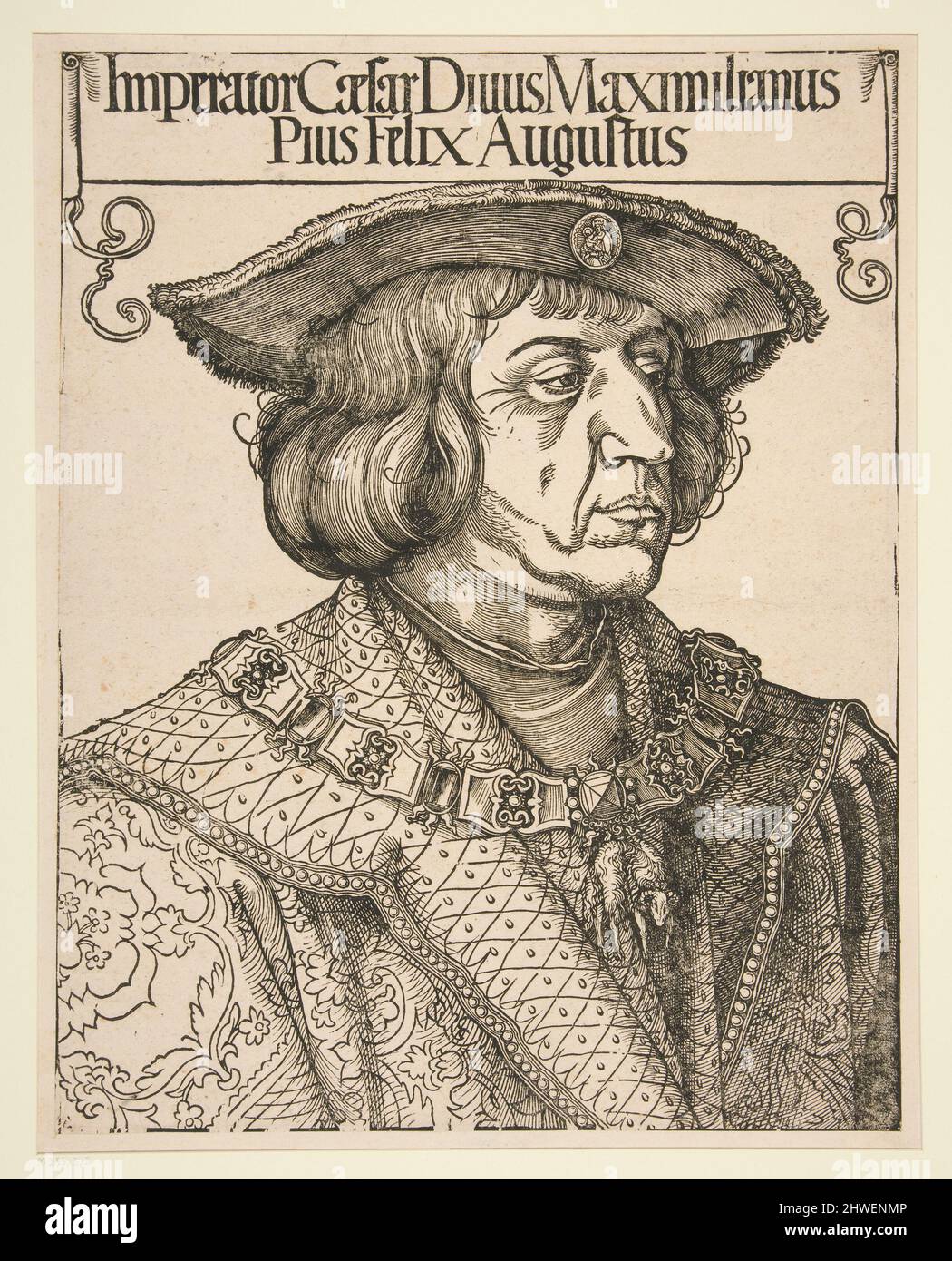 Kaiser Maximilian. Künstler: Unbekannt Nach: Albrecht Dürer, Deutsch, 1471–1528 Stockfoto