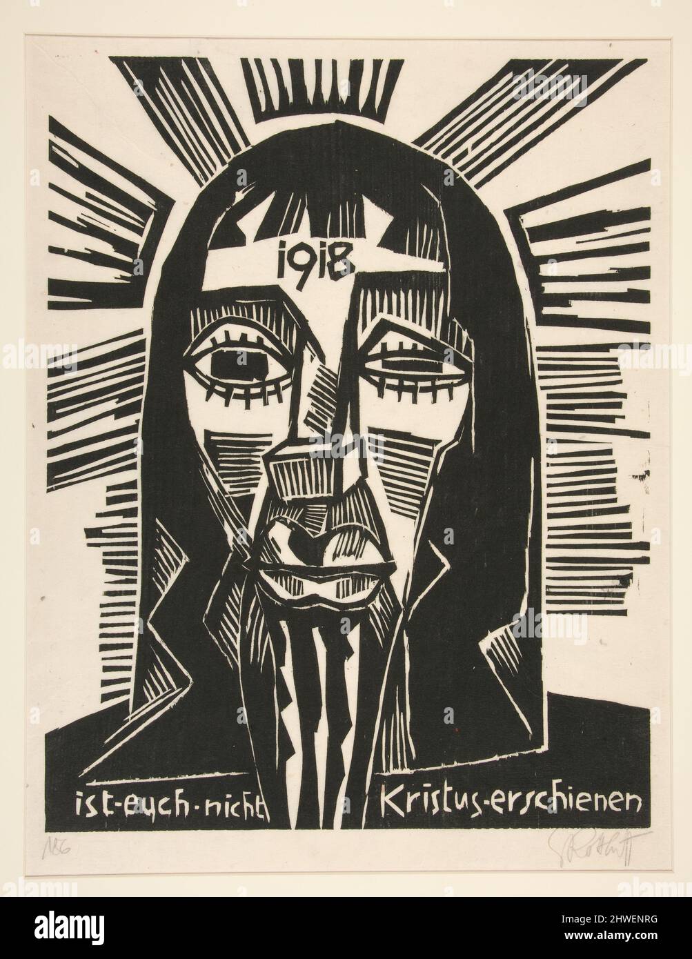 Kristus (Christus). Künstler: Karl Schmidt-Rottluff, Deutsch, 1884–1976 Stockfoto