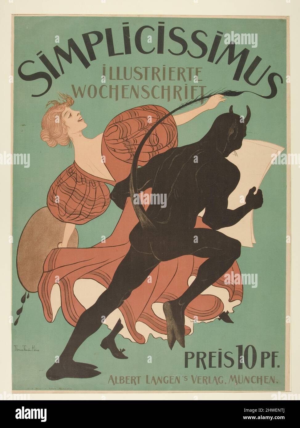 Simplicissimus, Illustrierte Wochenschrift (Simplicissimus, Illustrated Weekly). Künstler: Thomas Theodor Heine, Deutsch, 1867–1948 Stockfoto