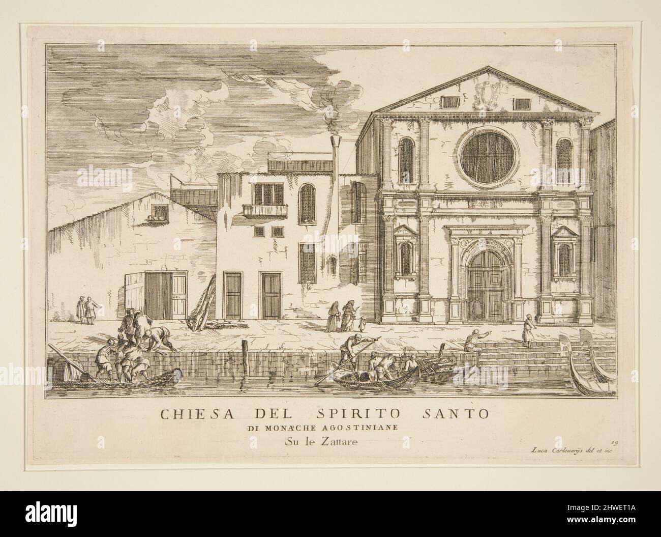 Chiesa del Spirtio Santo, von „Le Fabriche e Vedute di Venezia“. Künstler: Luca Carlevarijs, Italienisch, 1665–1734 Stockfoto