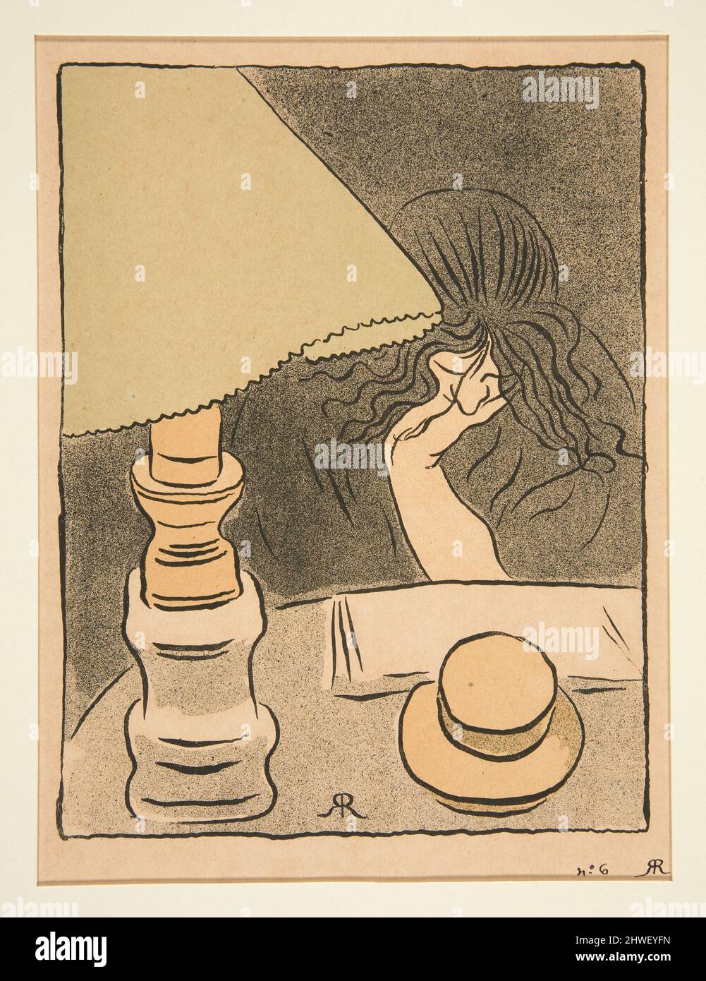 Femme et lampe. Künstler: József Rippl-Rónai, Ungarisch, 1861–1927 Stockfoto