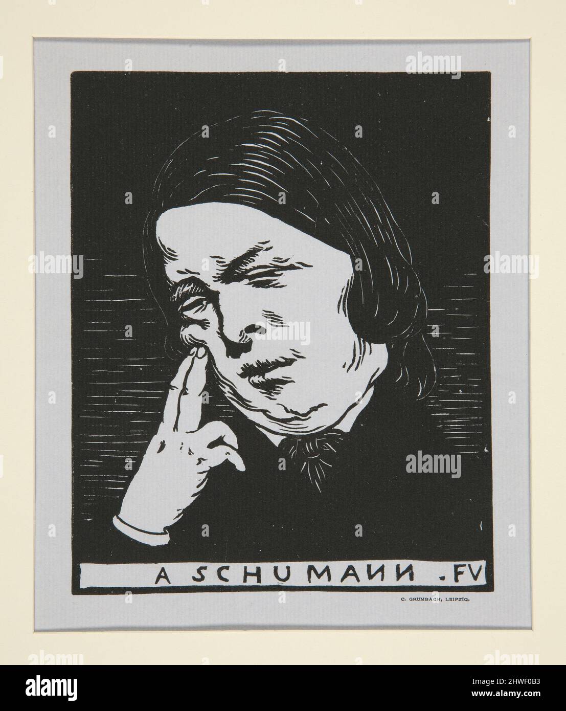 Schumann-Porträt. Künstler: Félix Edouard Vallotton, Schweizer, aktives Paris, 1865–1925 Stockfoto