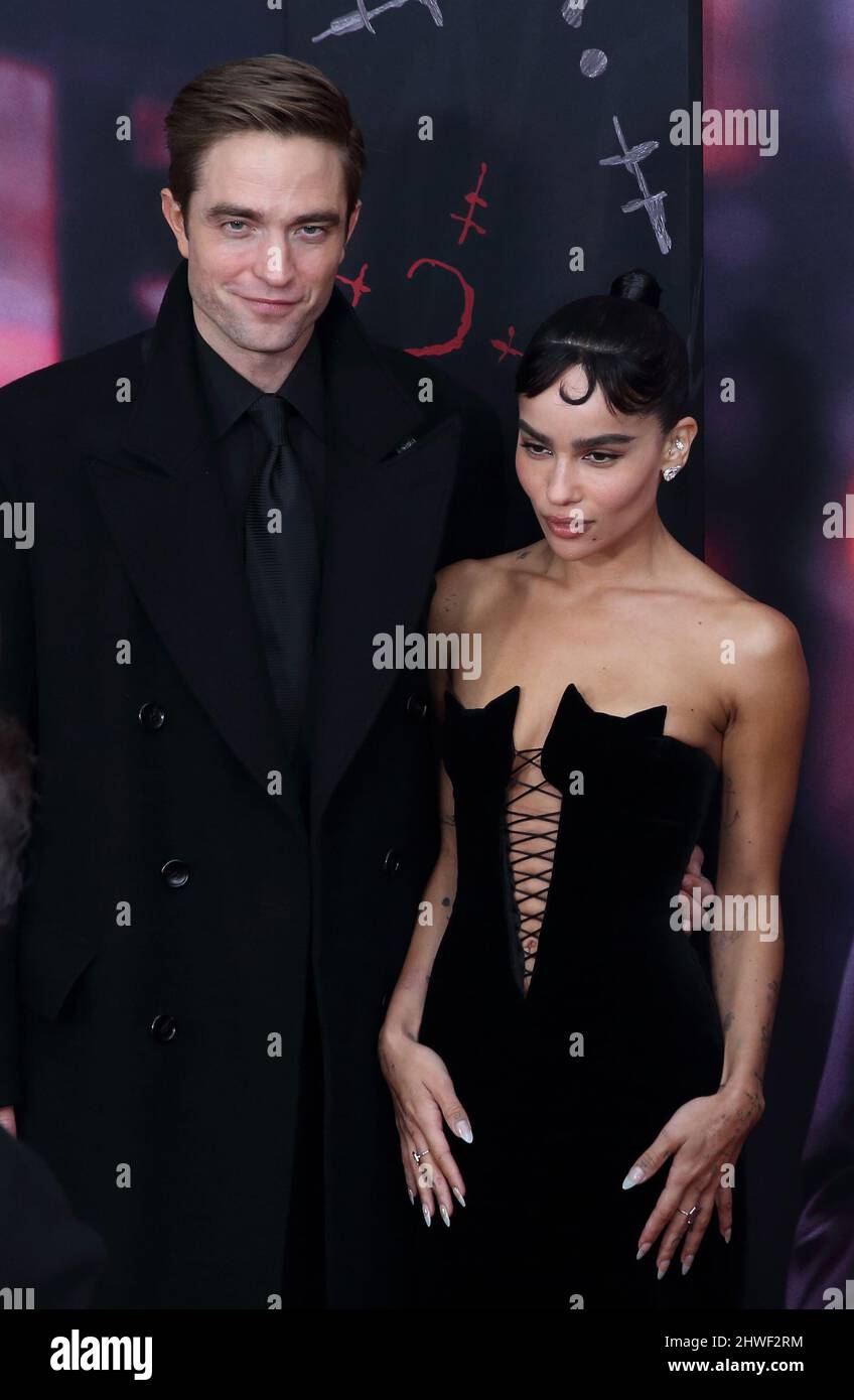 01. März 2022 - New York, New York - Robert Pattinson und Zoe Kravitz. â € œThe Batmanâ € Weltpremiere im Josie Robertson Plaza, Lincoln Center. (Bild: © J. Lingo/AdMedia über ZUMA Press Wire) Stockfoto