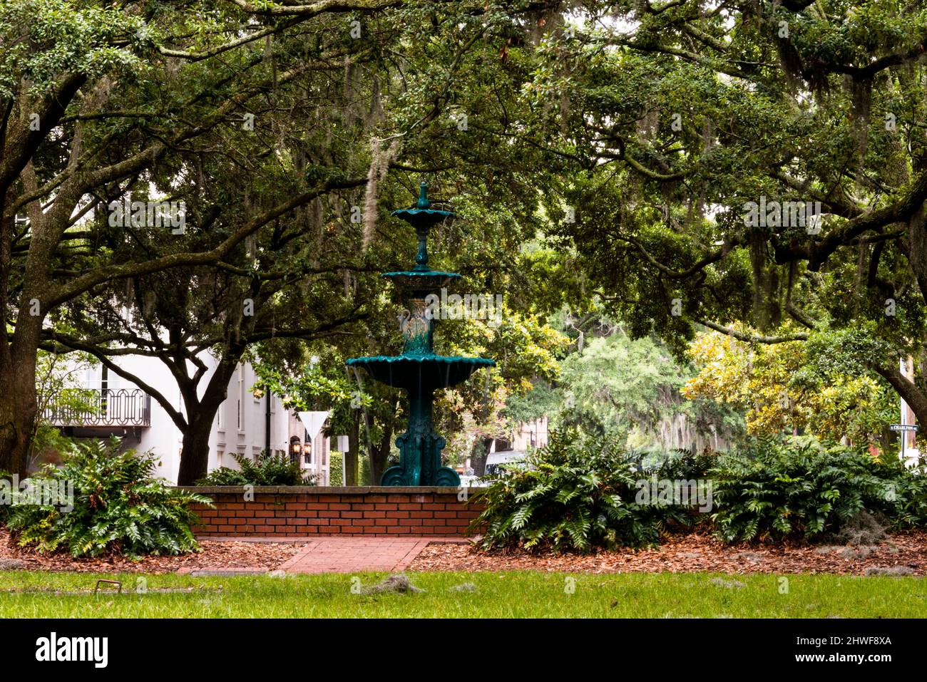 Lafayette Square in Savannah, Georgia. Stockfoto