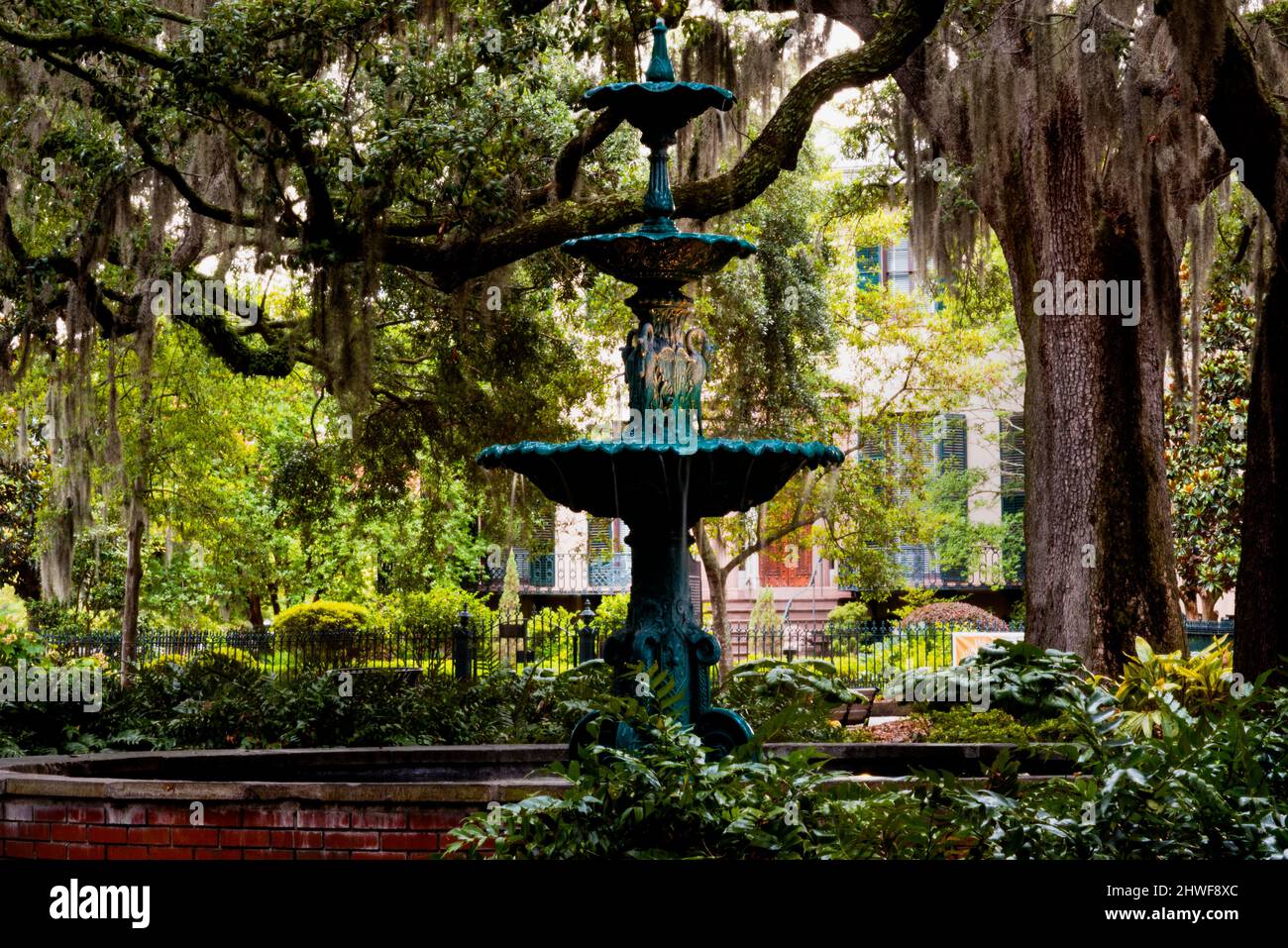 Lafayette Square in Savannah, Georgia. Stockfoto