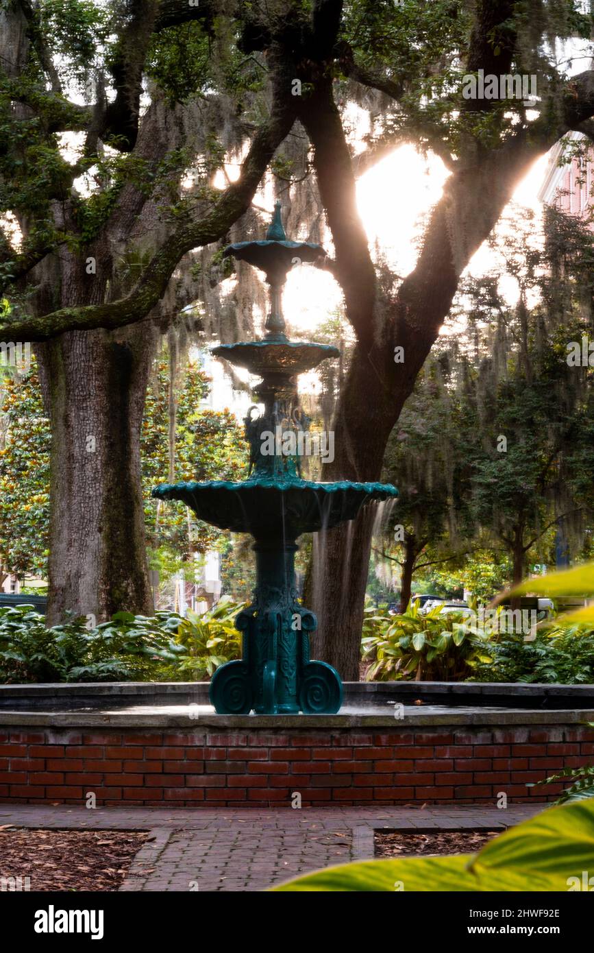 Lafayette Square in Savannah, Georgia. Stockfoto