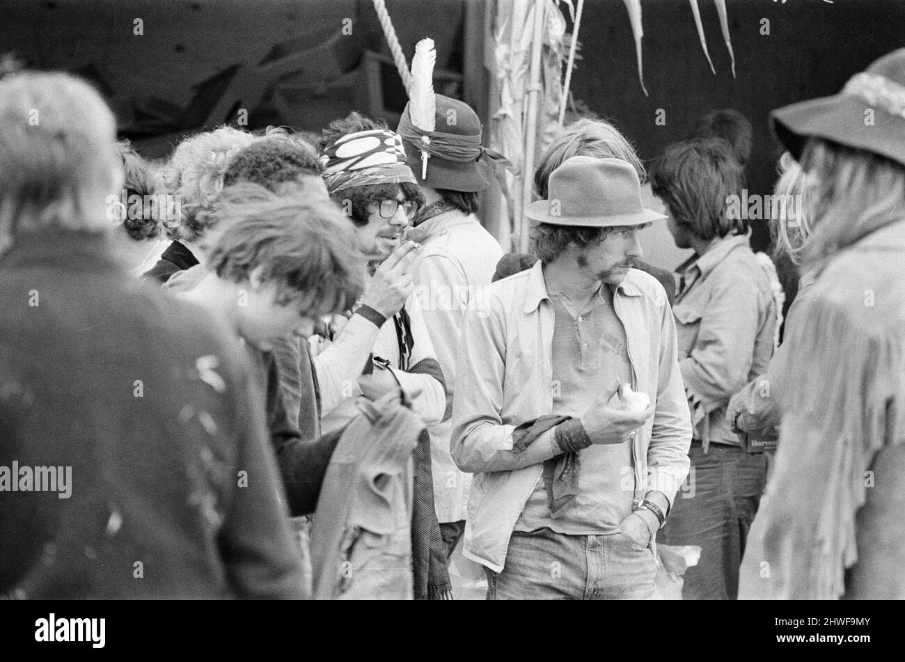 Isle of Wight Festival 1969, am 29.. Bis 31.. August 1969 in der englischen Stadt Wootton, auf der Isle of Wight, allgemeine Szenen, Freitag, 29.. August 1969. Stockfoto