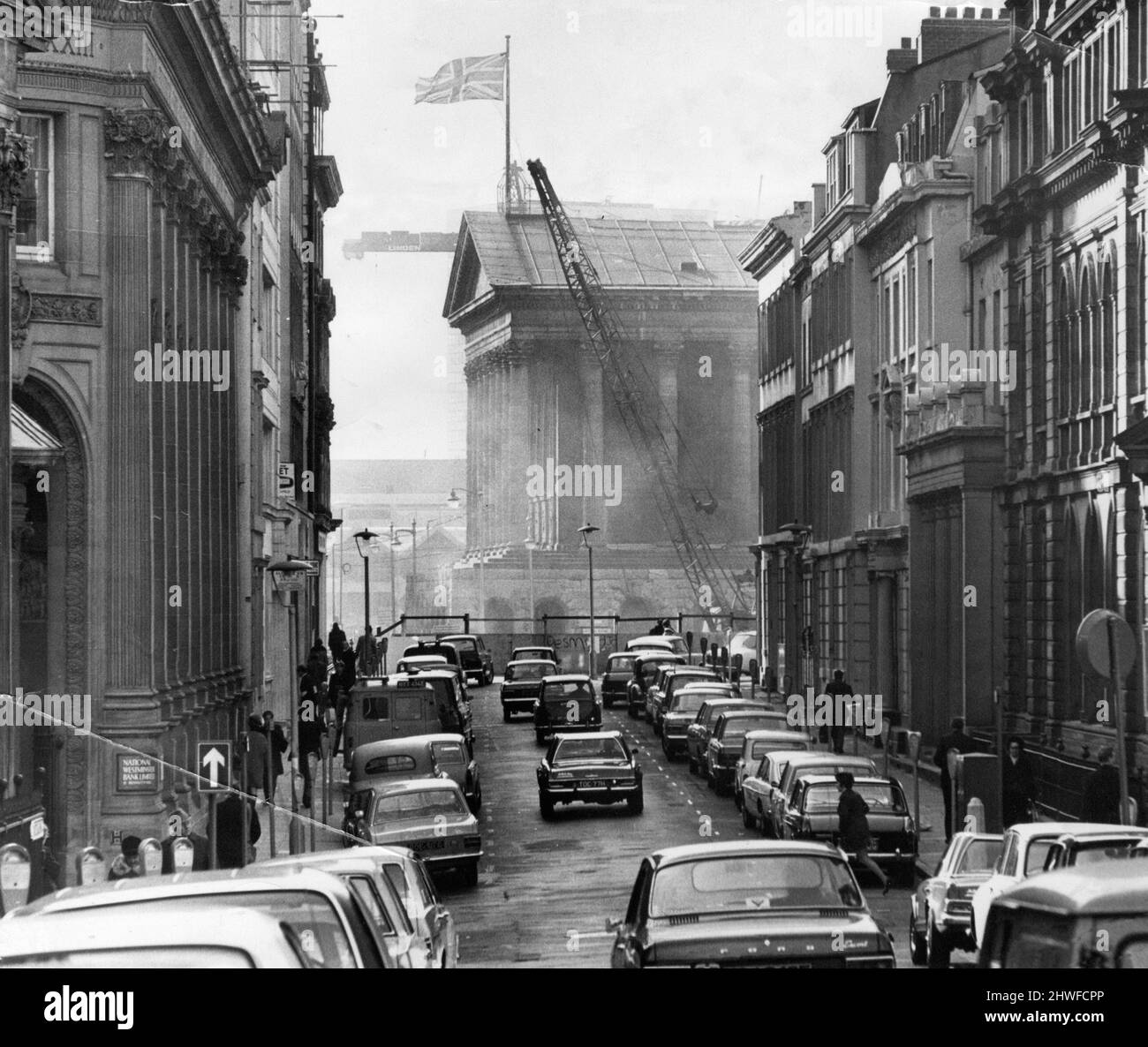 Birmingham Town Hall von der Waterloo Street, Birmingham, West Midlands aus gesehen. Veröffentlicht am 22.. Oktober 1970. Stockfoto