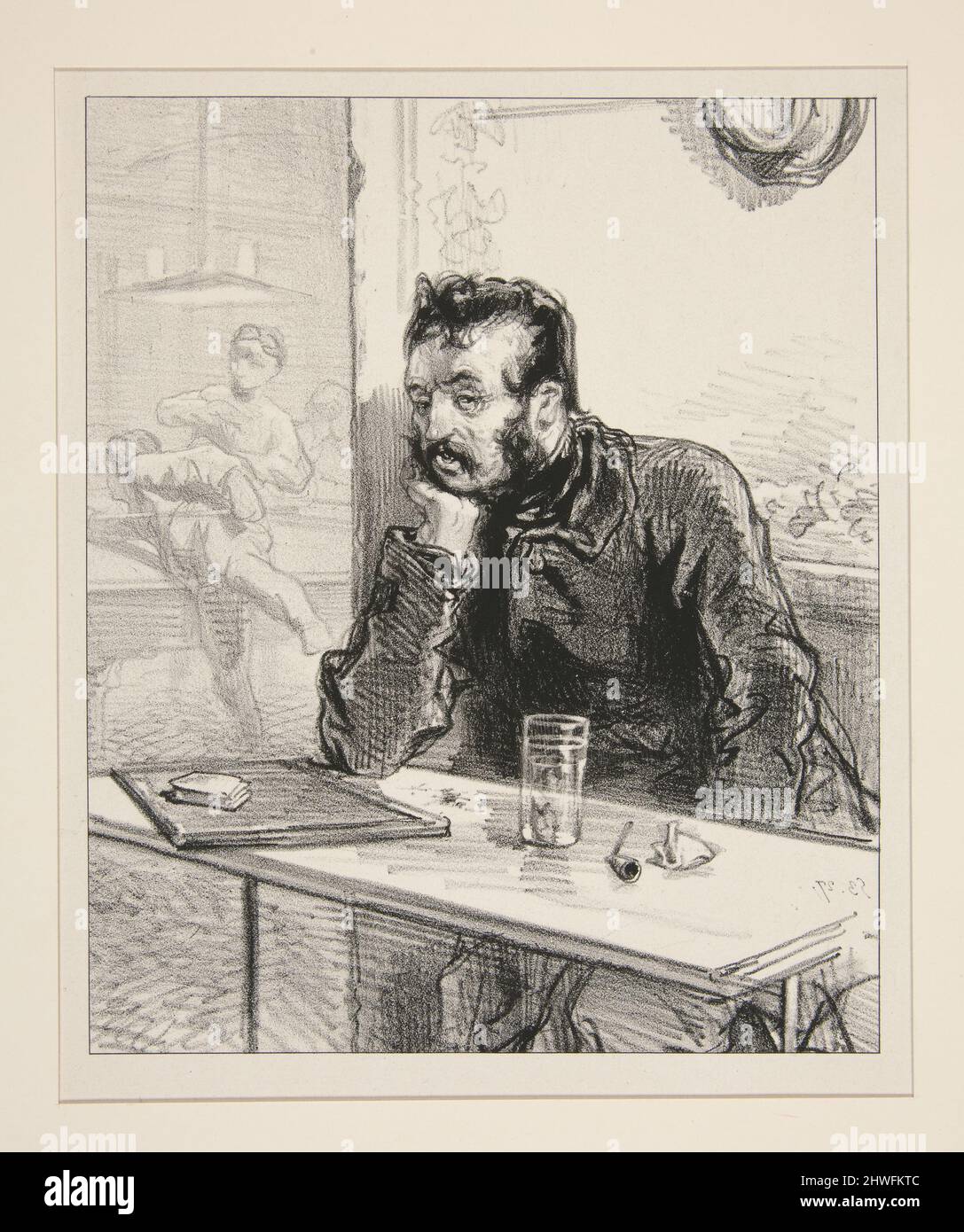 Auf demande une personne pouvant disposer d’un Petit Capital…. Künstler: Paul Gavarni, Französisch, 1804–1866 Stockfoto