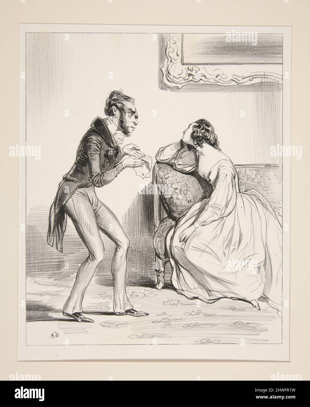 ERKLÄRUNGEN. Mais ecoutez donc ce que vous avez ecrit!…. Künstler: Paul Gavarni, Französisch, 1804–1866 Stockfoto