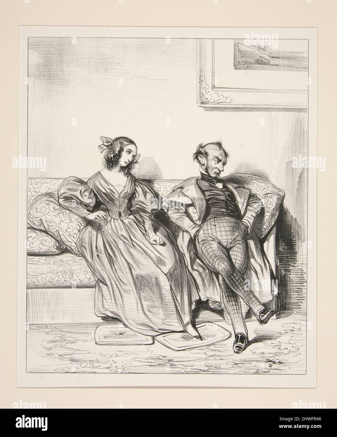 SOUPCONS JALOUX. Quoi! Vous ajouterez foi aux propos de cette creature!…. Künstler: Paul Gavarni, Französisch, 1804–1866 Stockfoto SOUPCONS JALOUX. Quoi! Vous ajouterez foi aux propos de cette creature!…. Künstler: Paul Gavarni, Französisch, 1804–1866 Stockfoto