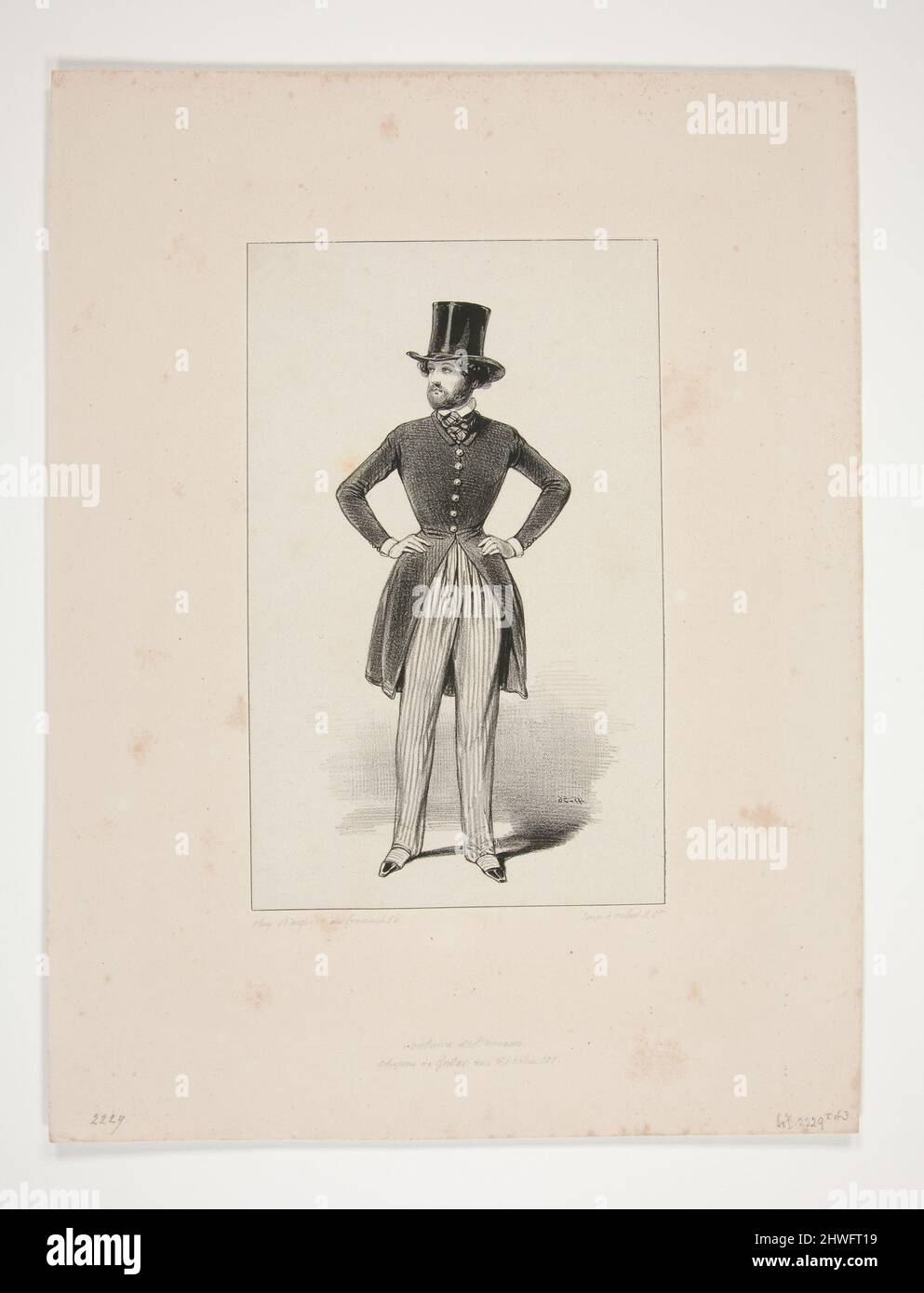 COSTUME DE HUMANN.Chapeau de Guitar, rue Richelieu, 101.. Künstler: Paul Gavarni, Französisch, 1804–1866 Stockfoto