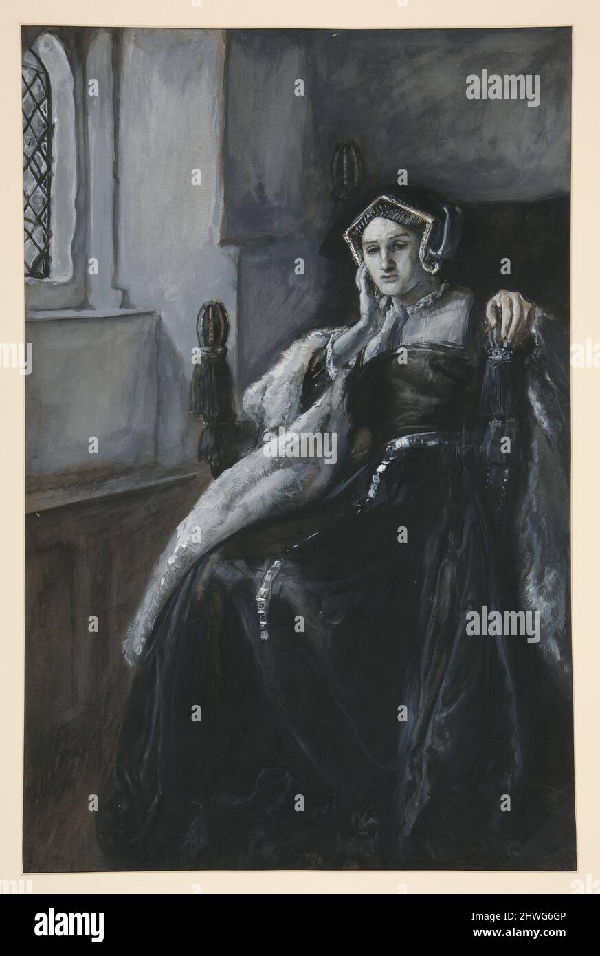 Katherine von Aragon, von König Heinrich VIII. Künstler: Edwin Austin Abbey, amerikanisch, 1852–1911, M.A. (HON.) 1897 Stockfoto