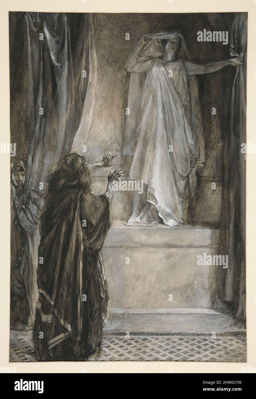 Hermione - Akt V, Szene III, das Wintermärchen. Künstler: Edwin Austin Abbey, amerikanisch, 1852–1911, M.A. (HON.) 1897 Stockfoto