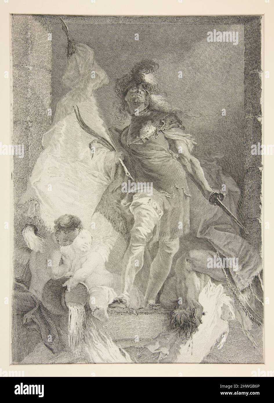 St. Florian. Radierer: Unbekannt Nach: Franz Anton Maulpertsch, Österreicher, 1724–1796 Stockfoto