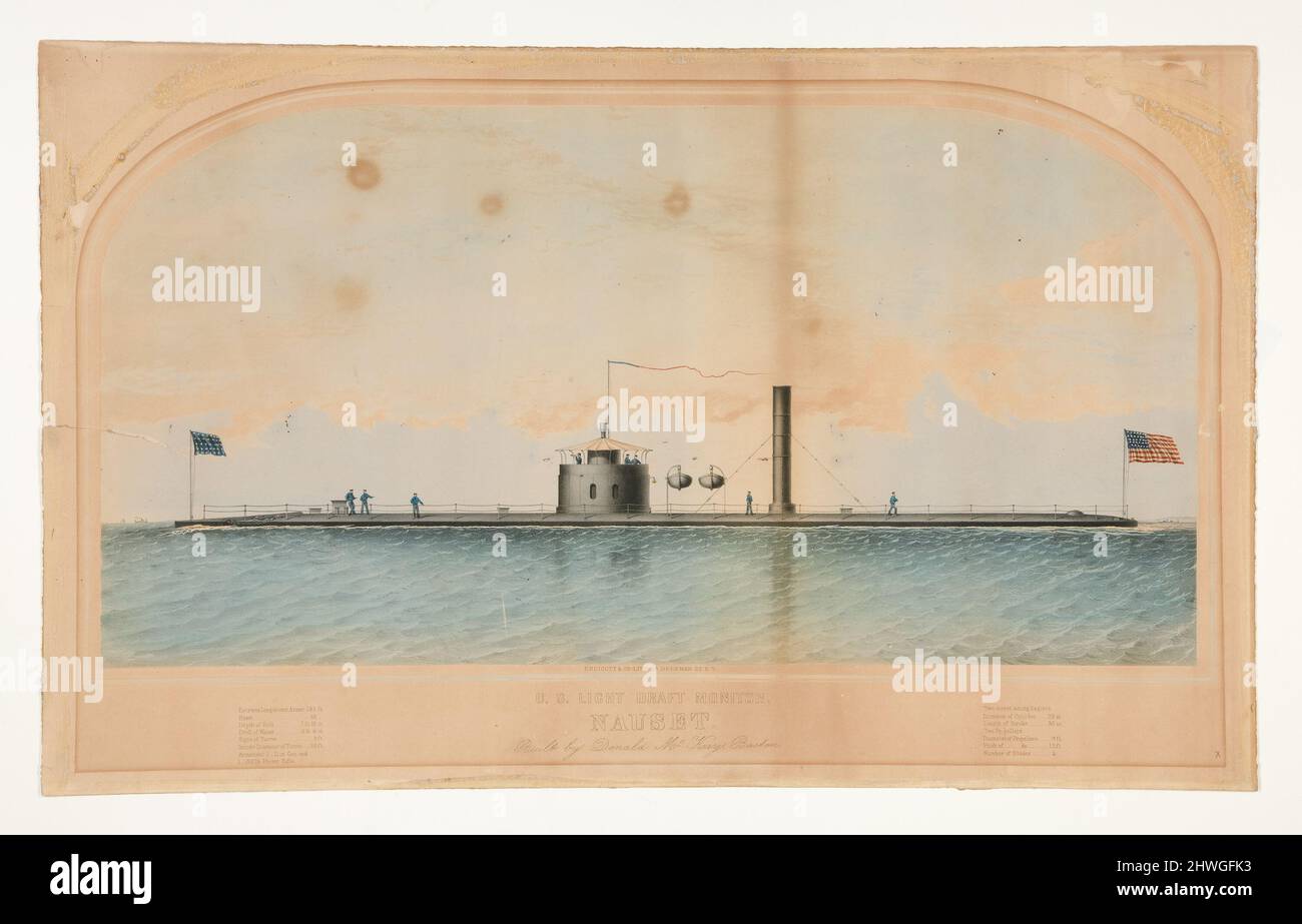 U.S. Light Draft Monitor Nauset. Lithograph: Unbekannt Verlag: Endicott & Co., New York, 19. Century Stockfoto