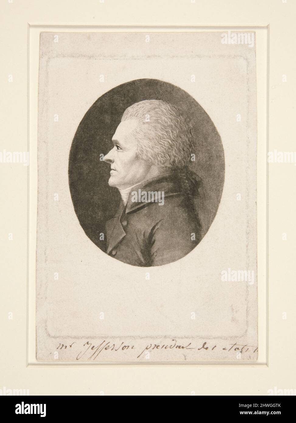 Thomas Jefferson. Kupferstecher: Gilles-Louis Chrétien, französisch, 1754–1811After: Edme Quenedey, französisch, 1756–1830 Stockfoto