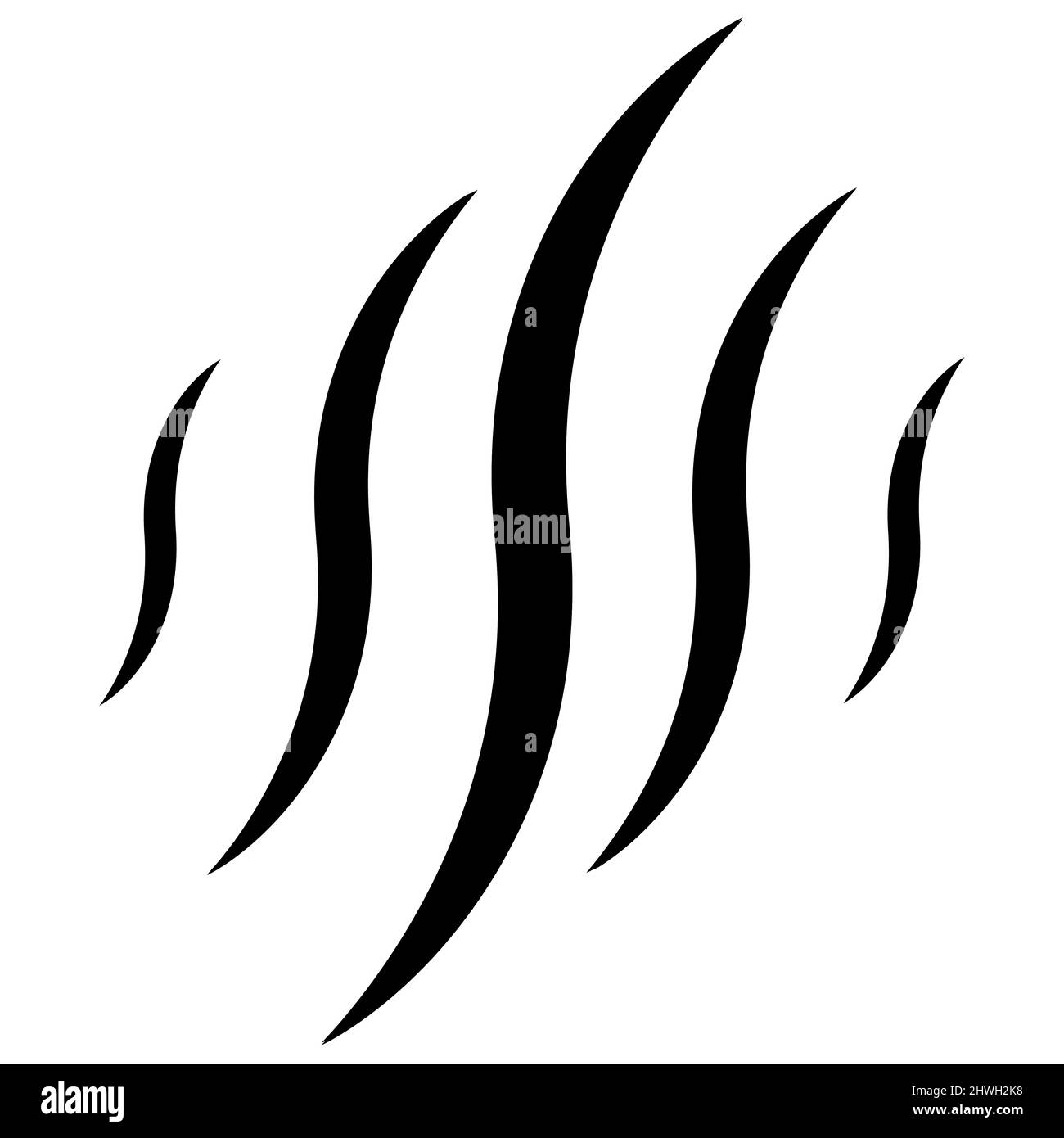 Symbol für die Dampfverdunstung, wellenförmige Streifen – Konzept der Aromadiffusion Stock Vektor