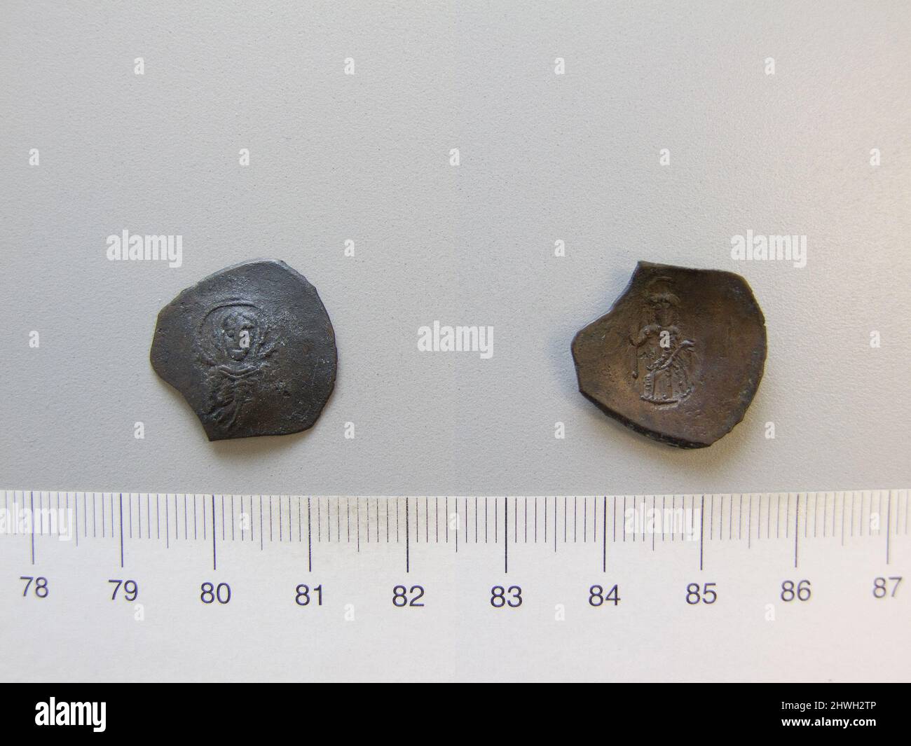 1/2 Tetarteron von Manuel I., Kaiser von Byzanz. Herrscher: Manuel I., Kaiser von Byzanz, 1118–1180 n. Chr., regiert 1143–80 Künstler: Unbekannt Stockfoto