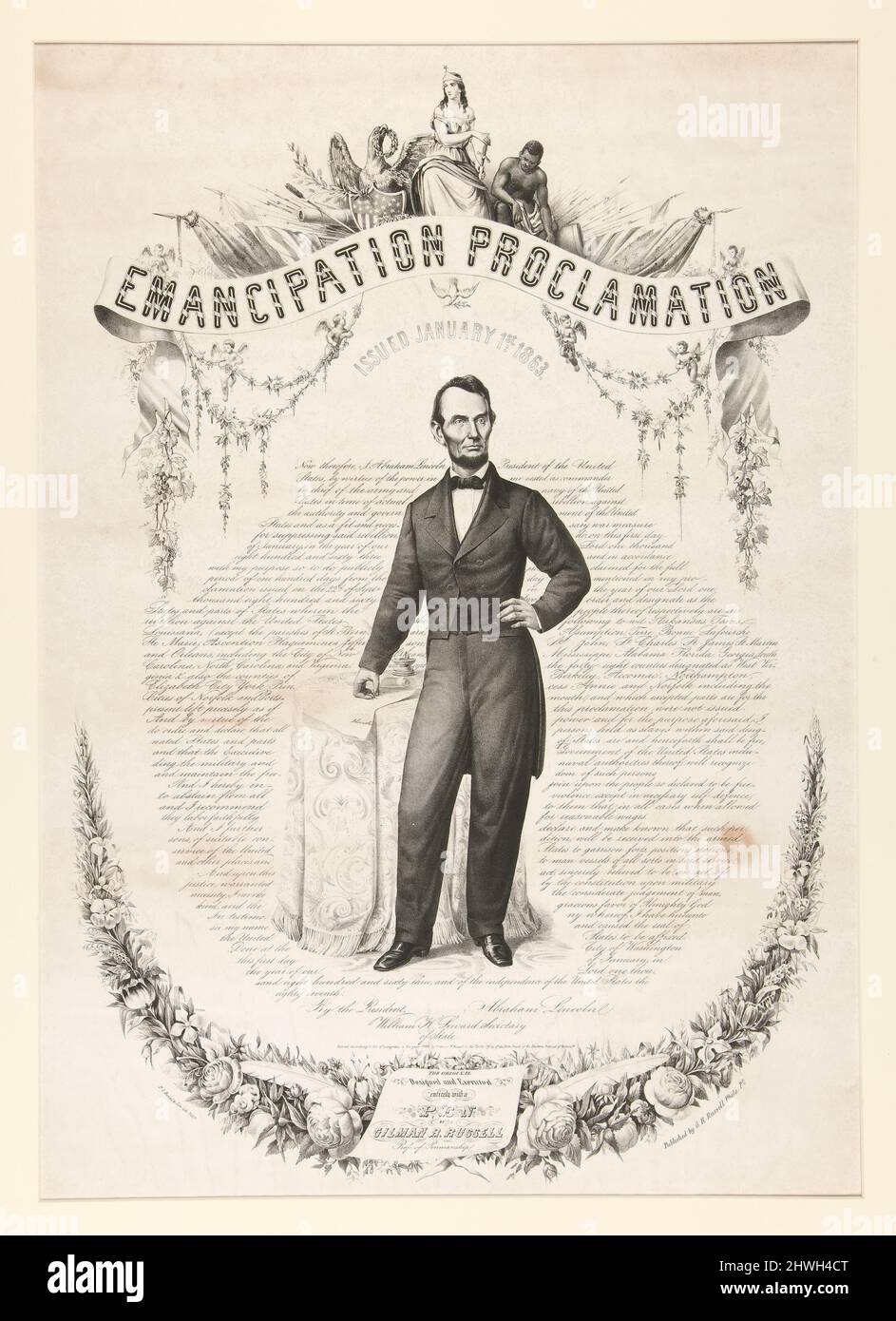 Emanzipationserklärung. Künstler: P.S. Duvals Steam Lithographic Press, Philadelpha, gegründet 1837 Stockfoto Emanzipationserklärung. Künstler: P.S. Duvals Steam Lithographic Press, Philadelpha, gegründet 1837 Stockfoto
