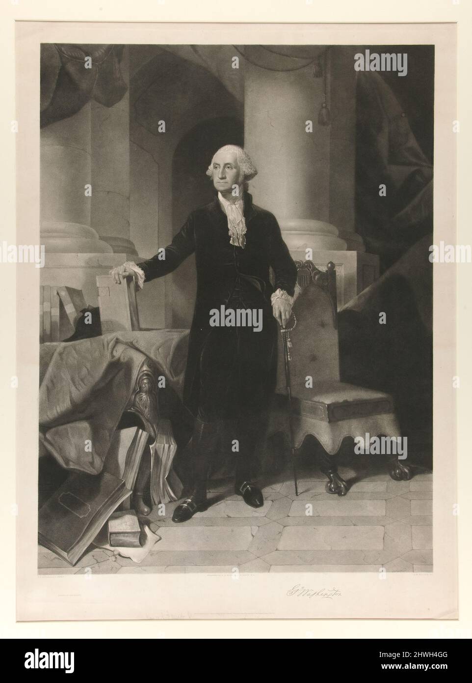 George Washington. Künstler: Alexander Hay Ritchie, Amerikaner, geboren Schottland, 1822–1895After: Peter Frederick Rotherstell, 1817–1895 Thema: George Washington, Amerikaner, 1732–1799, LL.D. 1781 Stockfoto