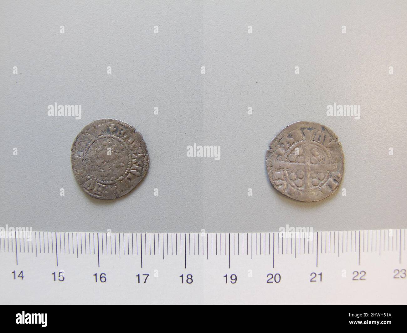 1 Penny von Edward I. aus Durham. Herrscher: Edward I., König von England, 1239–1307, regiert 1272–1307 Münzstätte: Durham Künstler: Unbekannt Stockfoto