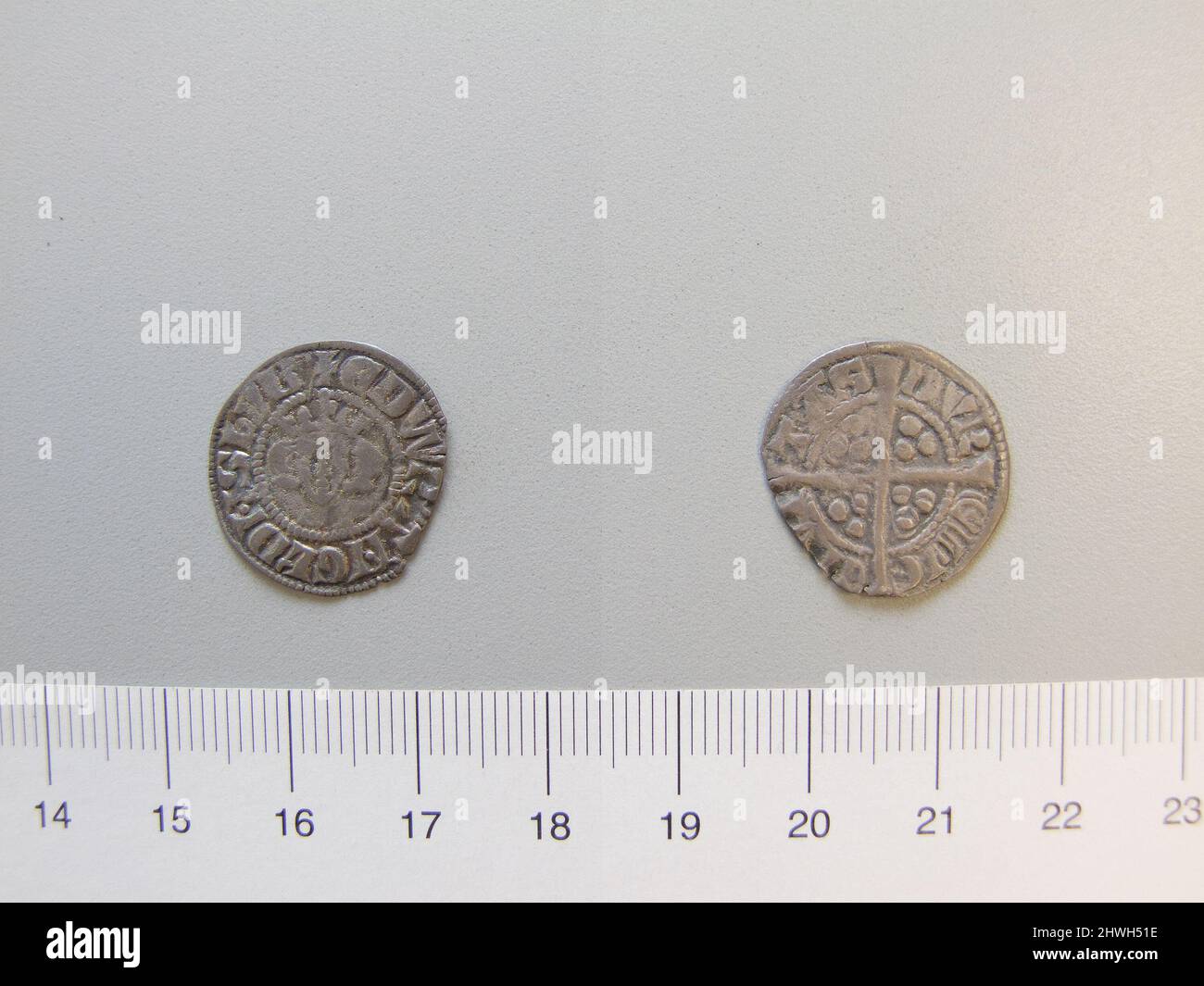 1 Penny von Edward I. aus Durham. Herrscher: Edward I., König von England, 1239–1307, regiert 1272–1307 Münzstätte: Durham Künstler: Unbekannt Stockfoto