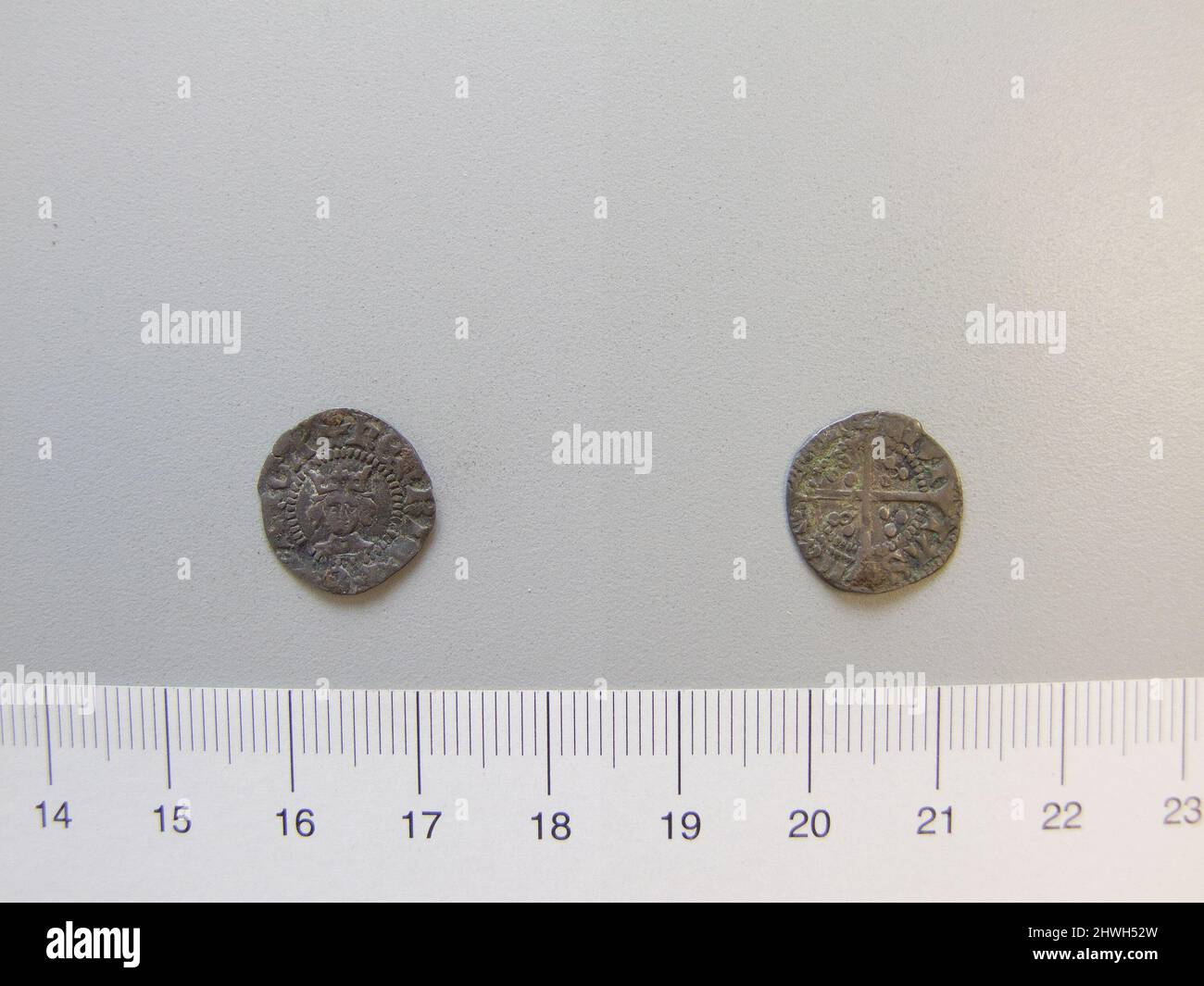 Halbpenny von Heinrich IV., König von England aus London. Herrscher: Heinrich IV., König von England, Brite, 1367–1413, regiert 1399–1413 Münzstätte: London Künstler: Unbekannt Stockfoto