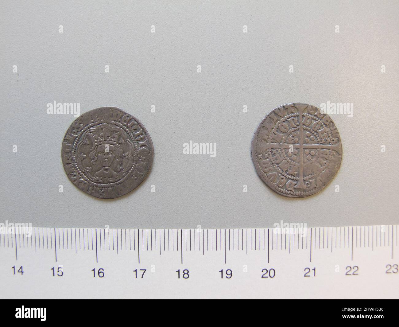 1 Groat von Heinrich V., König von England aus London. Herrscher: Henry V, König von England, Englisch, 1386–1422, regiert 1413–22 Münzstätte: London Künstler: Unbekannt Stockfoto