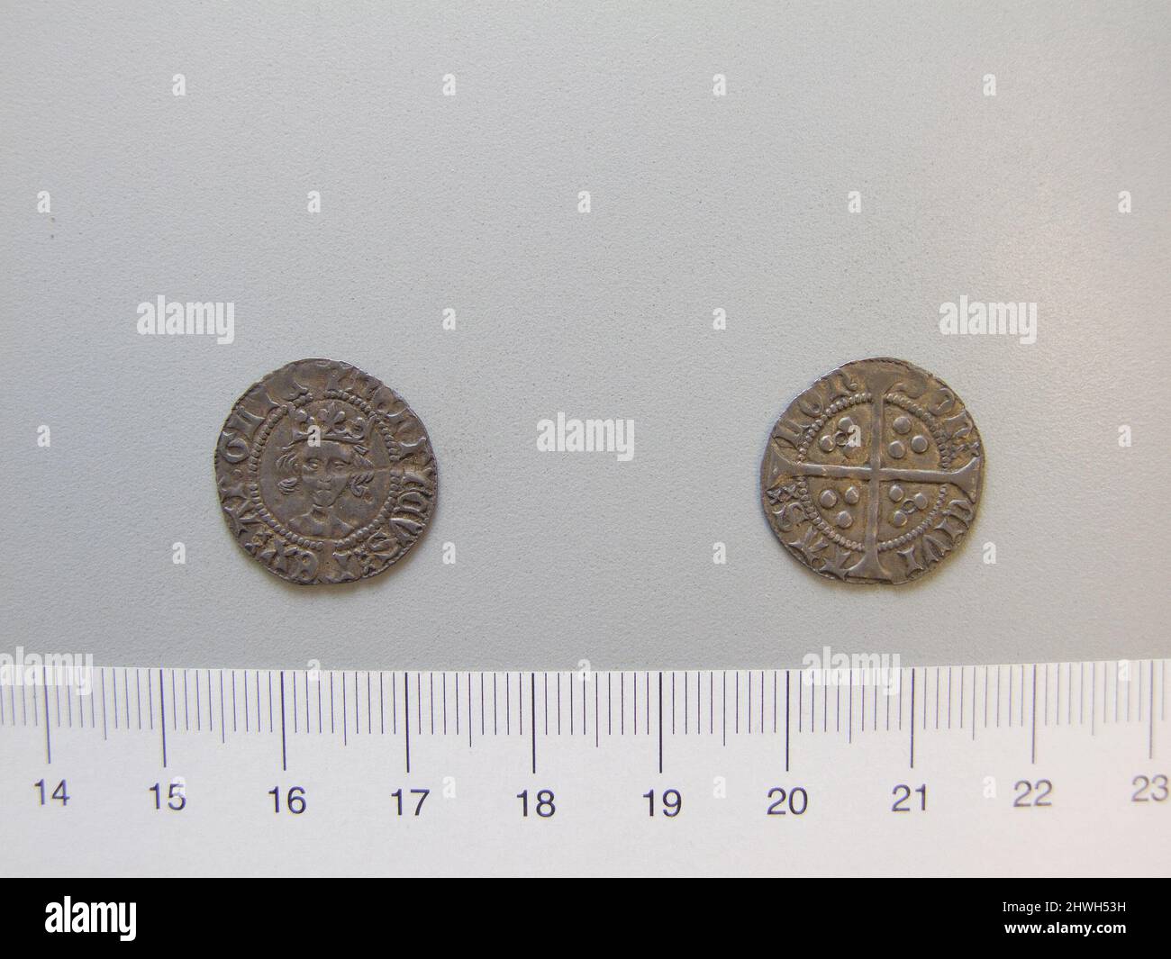 1 Penny von Heinrich V., König von England aus London. Herrscher: Henry V, König von England, Englisch, 1386–1422, regiert 1413–22 Münzstätte: London Künstler: Unbekannt Stockfoto