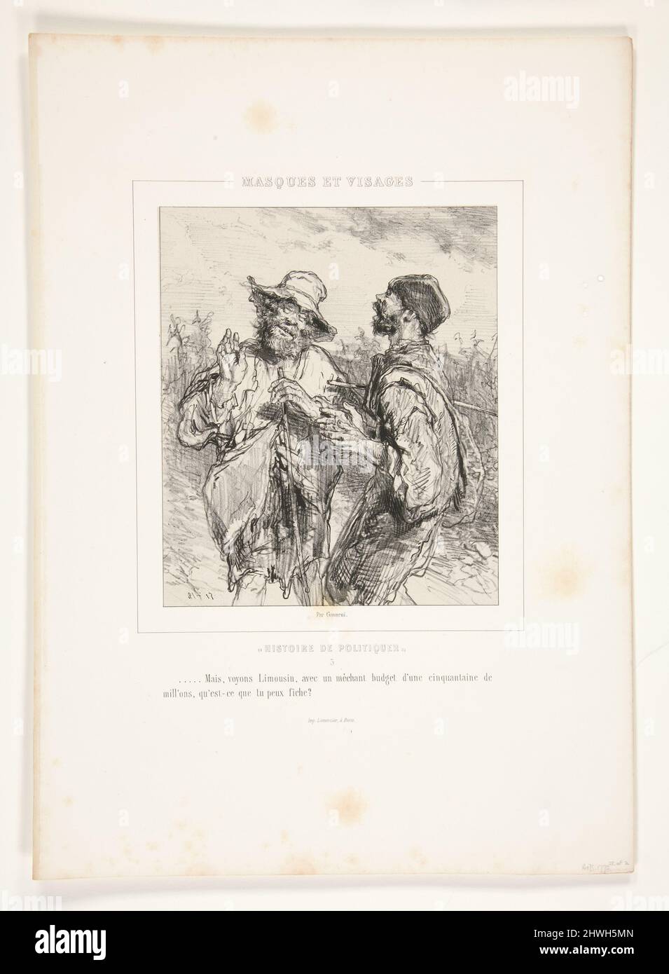 … Mais, Voyons, Limousin, avec un mechant Budget d’une cinquantaine de Mill’ons, qu’est-ce que tu peux fiche?. Künstler: Paul Gavarni, Französisch, 1804–1866 Stockfoto … Mais, Voyons, Limousin, avec un mechant Budget d’une cinquantaine de Mill’ons, qu’est-ce que tu peux fiche?. Künstler: Paul Gavarni, Französisch, 1804–1866 Stockfoto