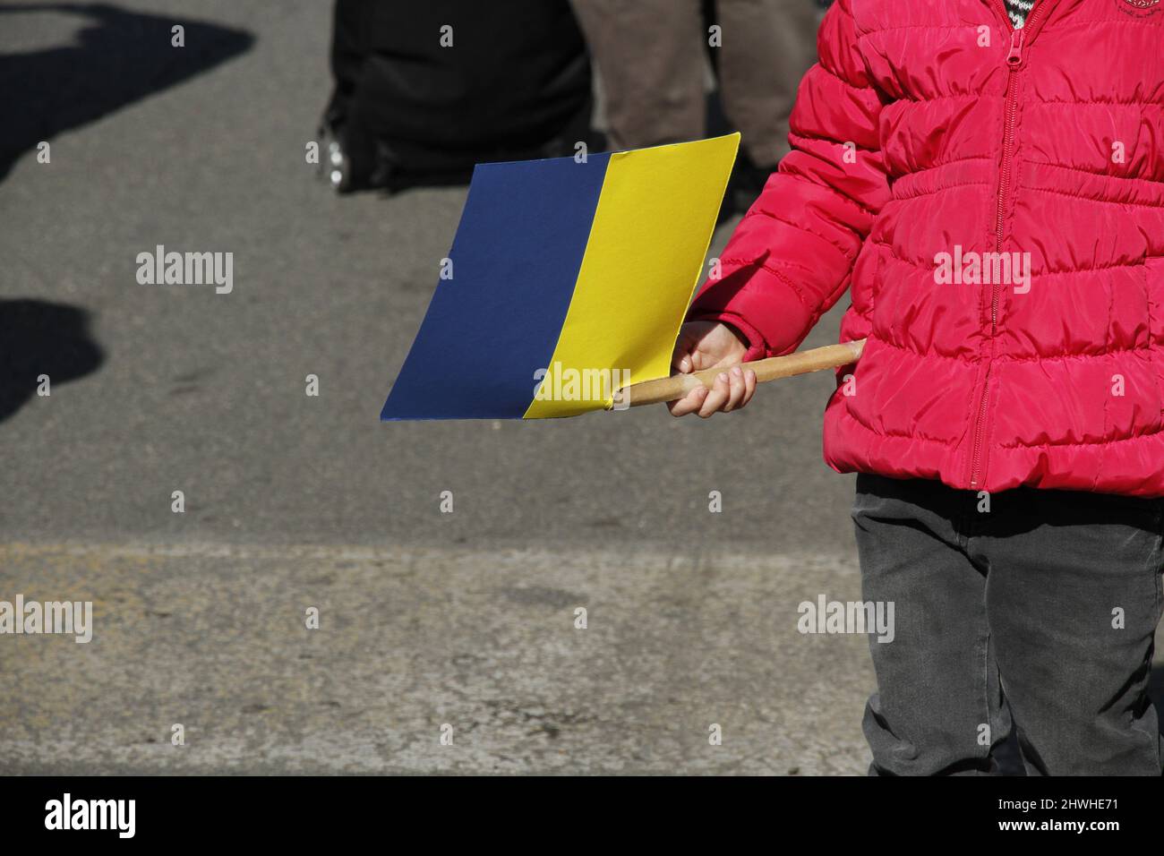 5.. März 2022 Anti-Kriegs-Protest - Menschen in Rom Italien demonstrieren gegen den Krieg in der Ukraine. Stockfoto