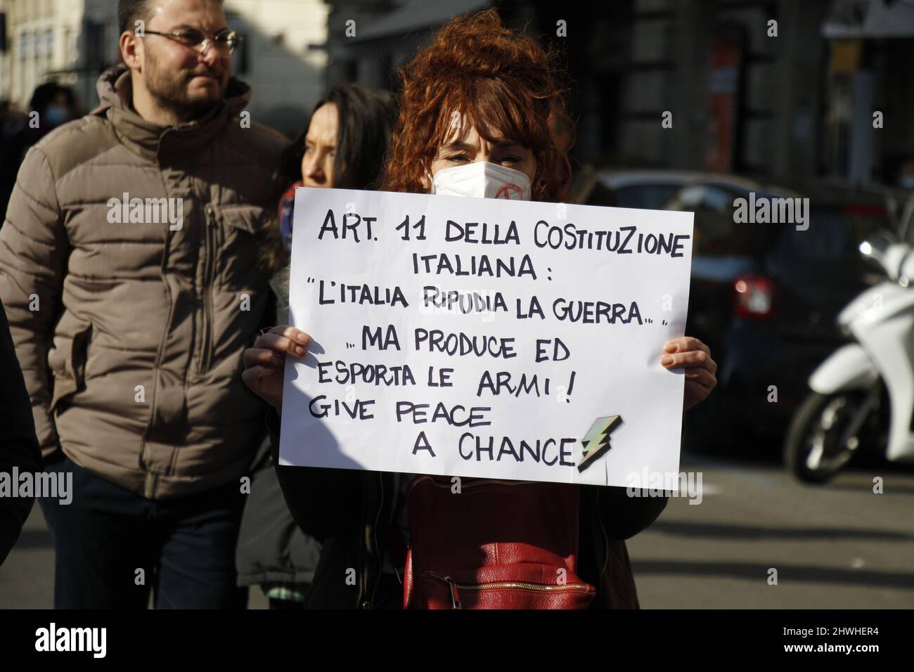 5.. März 2022 Anti-Kriegs-Protest - Menschen in Rom Italien demonstrieren gegen den Krieg in der Ukraine. Stockfoto