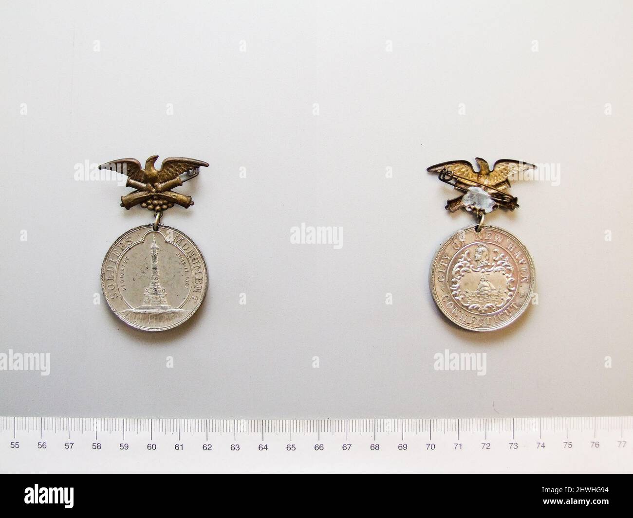 Denkmal des Soldaten der Medaillenstadt von New Haven. Künstler: C. Theiler Stockfoto