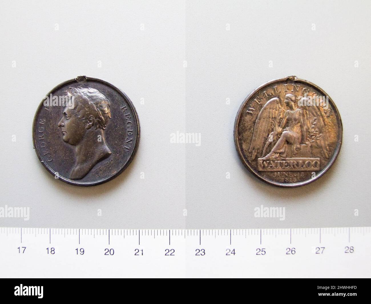 Medaille von George IV., Prinz Regent, nach Waterloo. Künstler: Unbekannt Stockfoto